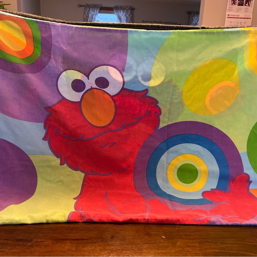 Franco Sesame Street Pillowcase Elmo/Cookie Monster Vintage Colorful Apx 29"x20"